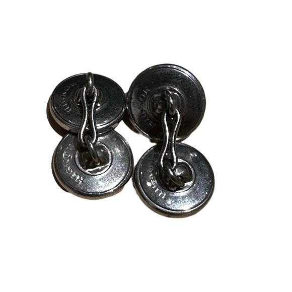 Vintage Grey Mother of Pearl Hickok Chain Cuff Links Cufflinks - Picture 6 of 7